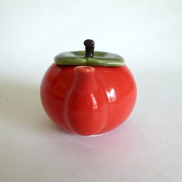 65/45 VINTAGE JAPANESE JAPAN PORCELAIN MINI CANTALOUPE FRUIT TEAPOT & LEAF (NEW) - Picture 7 of 13